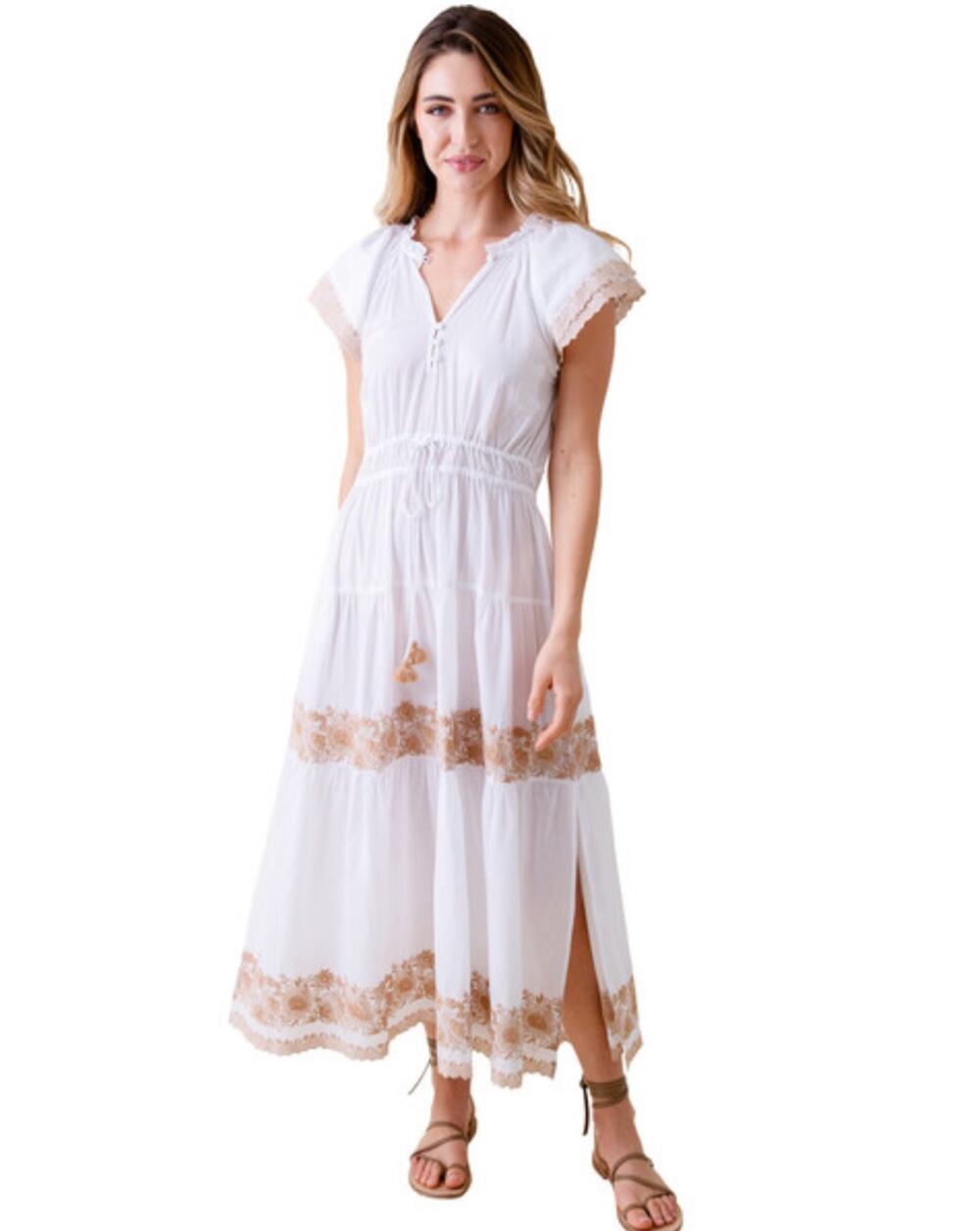 NEW OMIKA Corinna Midi Dress Bria White Size Medium